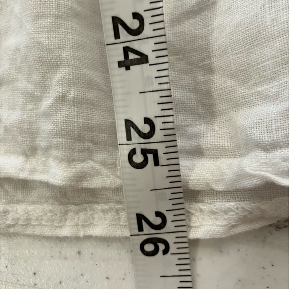 alessia pacini Made In Italy Linen Blouse Sz Small‎ White Embroidered 3/4 Sleeve - Picture 8 of 9